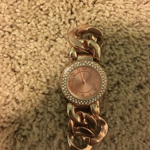 Rose gold chain watch
