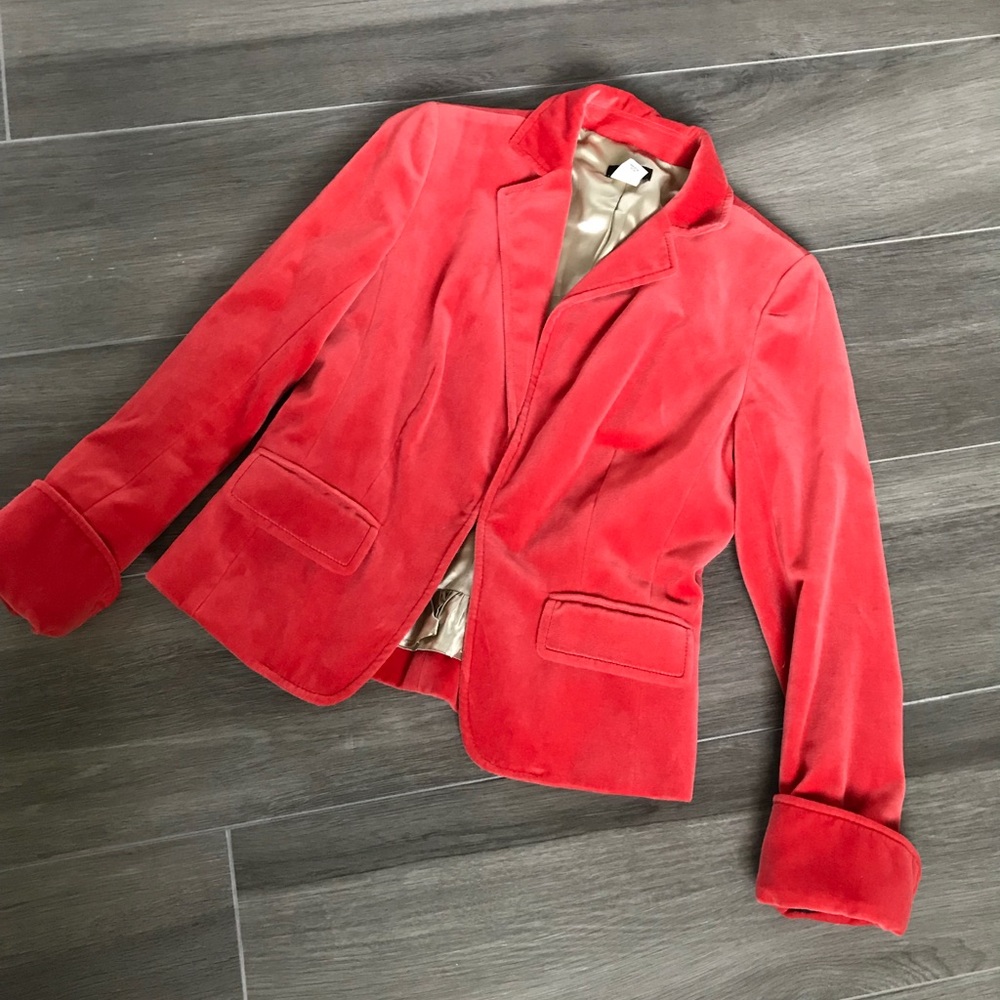 J Crew - Red Winter Holidays Fitted Blazer