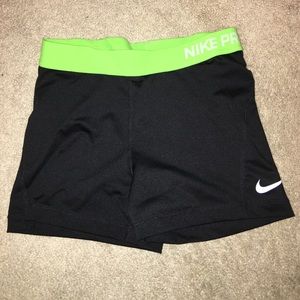 Black & Green Nike Compression Shorts