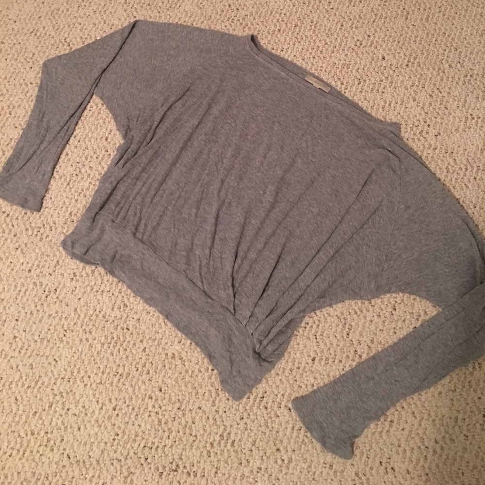 Crop, dolman sleeve knit top