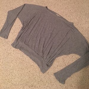 Crop, dolman sleeve knit top