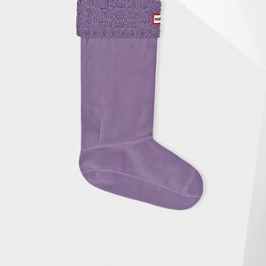 Hunter Wellie Socks- gray purple