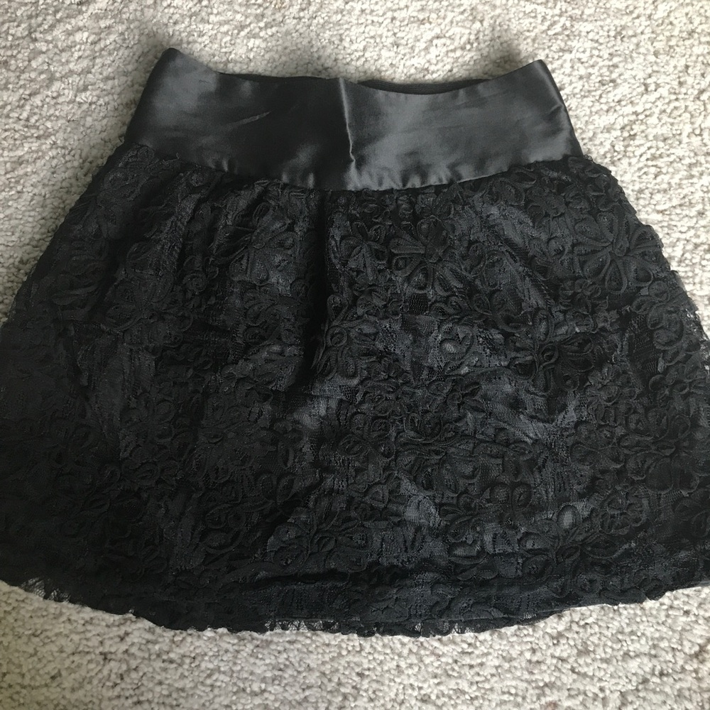 Black lace skirt.