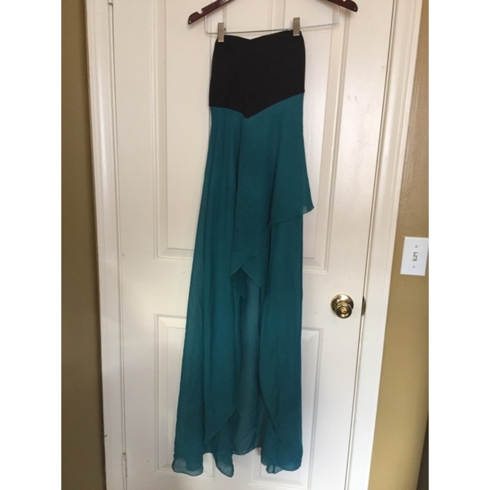 Teal and black dress