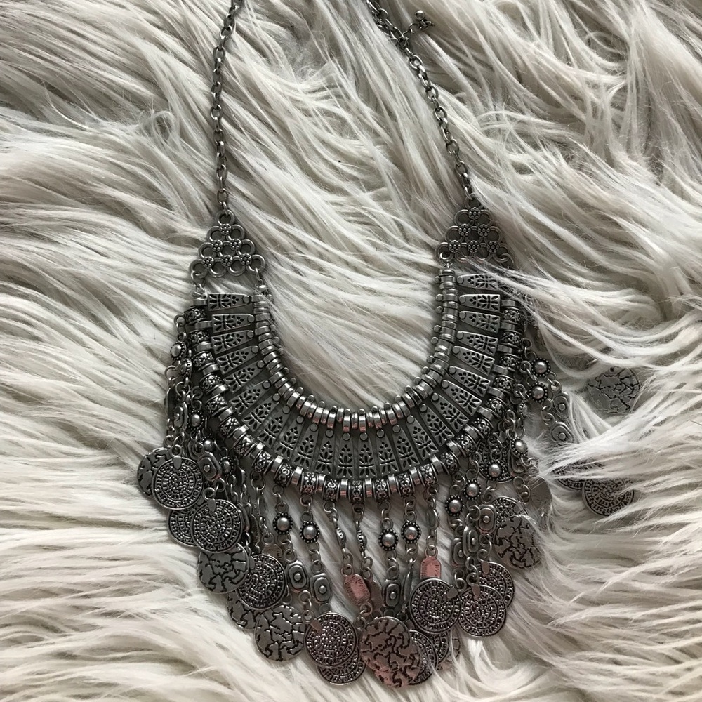 Silver statement necklace