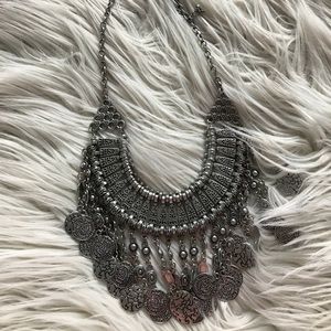 Silver statement necklace