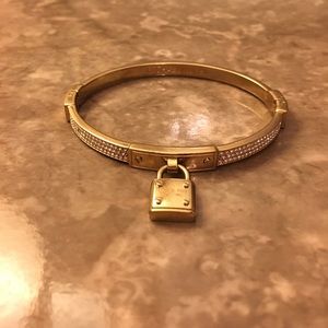 Gold Michael Kors Lock Bangle