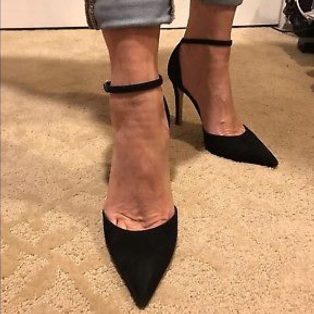 HIGH HEEL BLACK SUEDE POINTY TOE DESIGNER PUMP