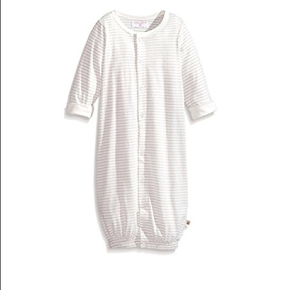 NWT Rosie Pope Grey Striped Convertible Gown