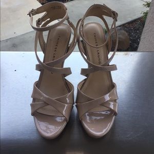 Size 7.5 Chinese laundry strappy nude heels