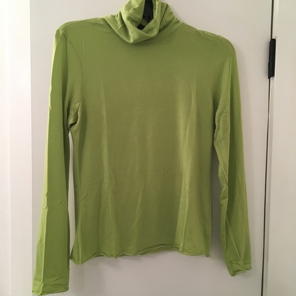 lime green mock turtleneck