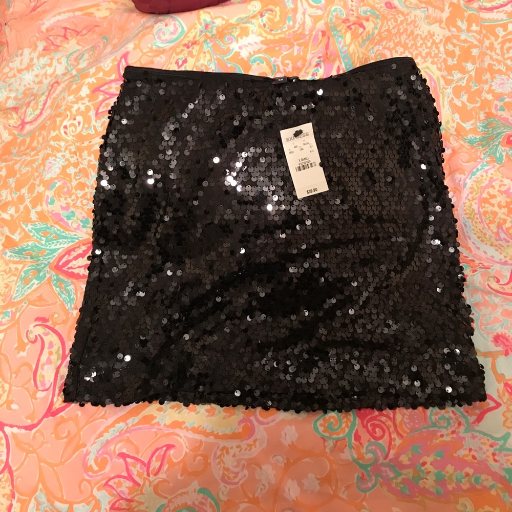 Black Sequin Skirt