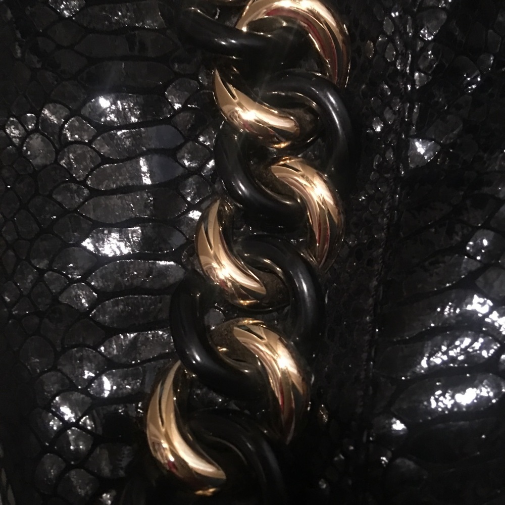 HOT SALE! MICHAEL KORS Python ID Chain Hobo - Picture 3 of 7