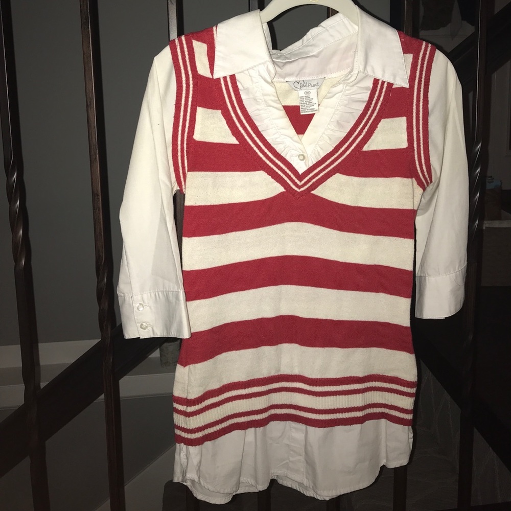 Sweater and collared shirt