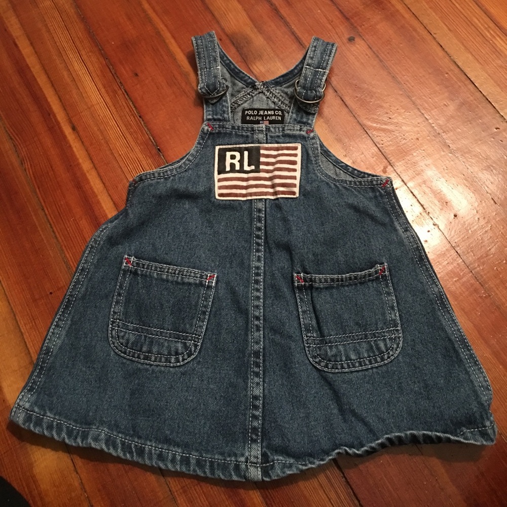 Vintage baby girls polo Ralph Lauren overall dress