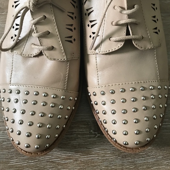 Sam Edelman Leather Studded Oxfords - Picture 2 of 6