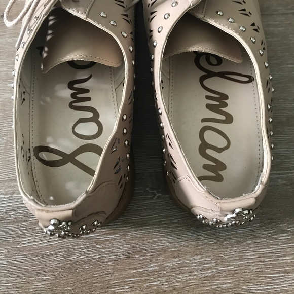 Sam Edelman Leather Studded Oxfords - Picture 3 of 6