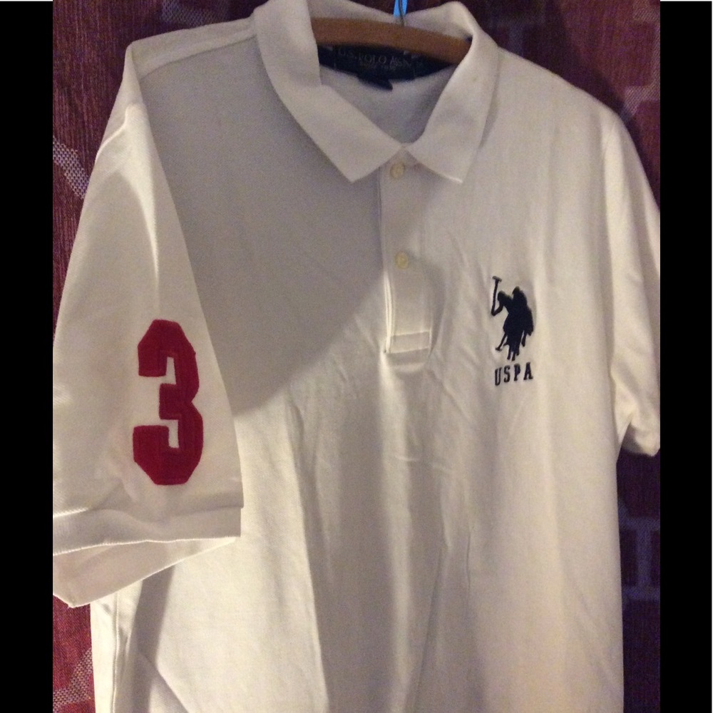 US Polo white golf shirt
