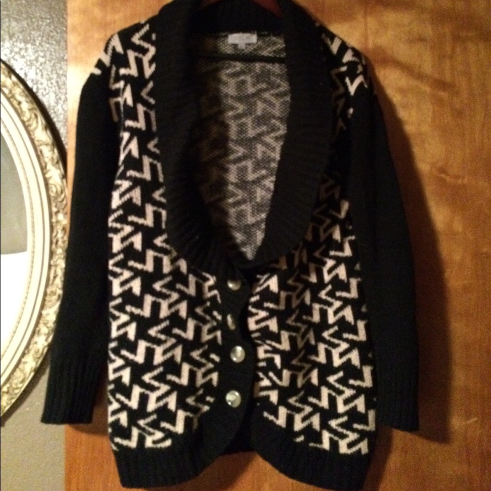 Nordstrom geo tan black sweater