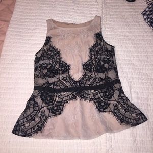 LOFT lace peplum top