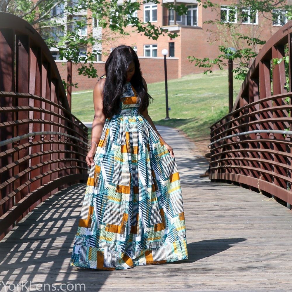 🏅HP🏅African Print Women’s Floor Length Dress.