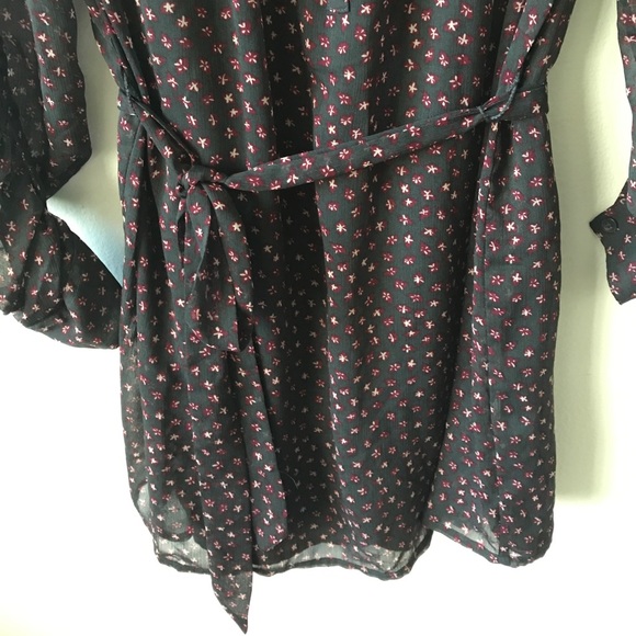 I🖤RONSON SEMI SHEER BUTTON UP DRESS LONG SLEEVE - Picture 2 of 6