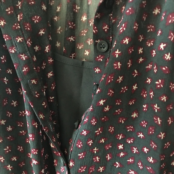 I🖤RONSON SEMI SHEER BUTTON UP DRESS LONG SLEEVE - Picture 3 of 6