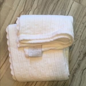 Peacock Alley Baby Blanket.  White.  New.