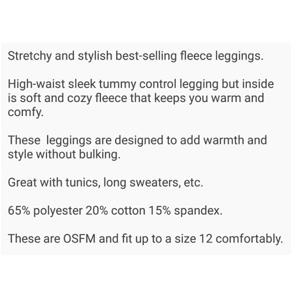 LAST PAIR! Black▪Tummy▪Control▪FLEECE - Picture 3 of 3