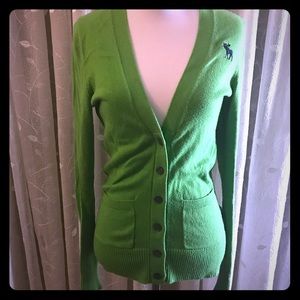 Abercrombie Buttoned Green Cardigan