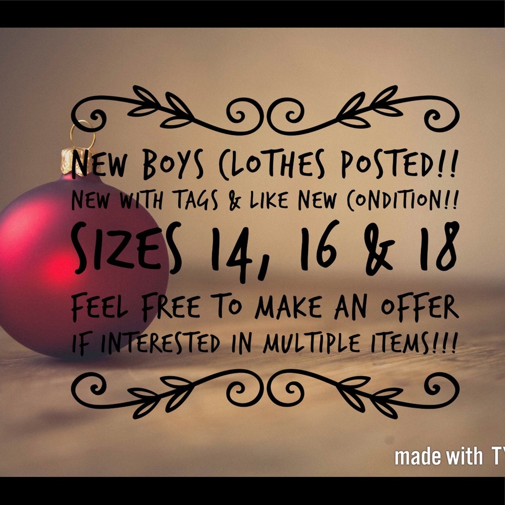 See my new postings of boys clothing!! 👖👕👟