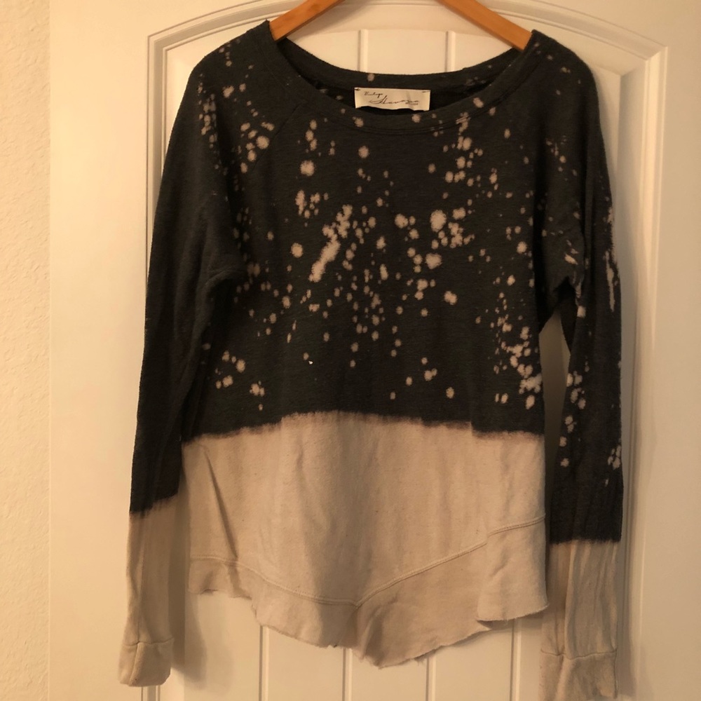 Vintage Havana distressed asymmetrical pullover