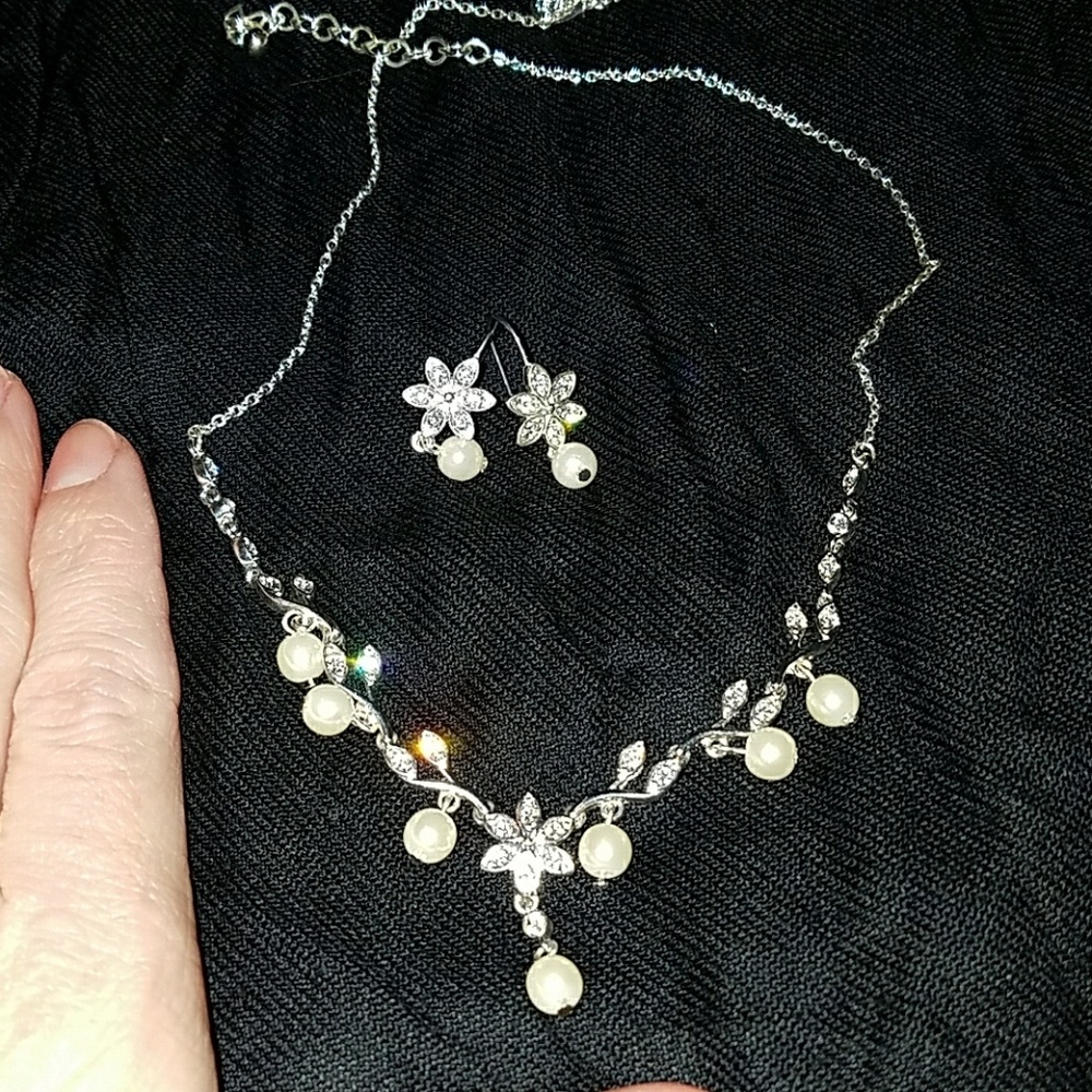 Matching necklace and earrings