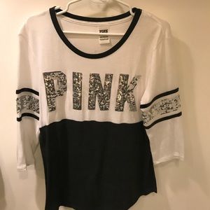 PINK 3 quarter length shirt