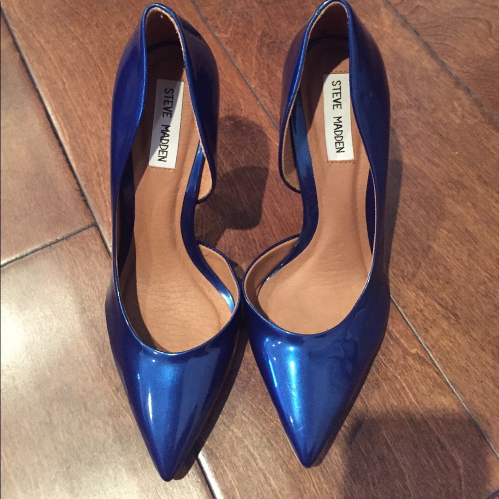 Steve Madden Sz 8 metallic Blue pumps