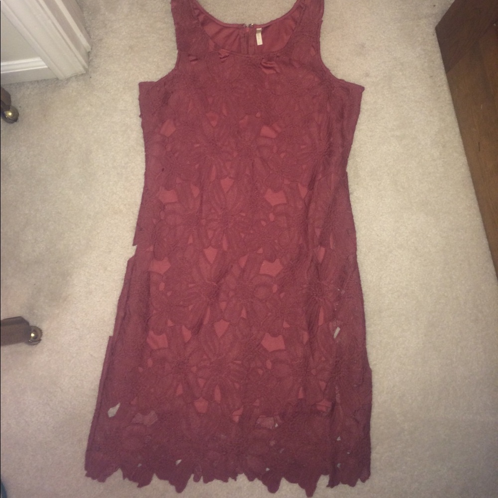 Dress with floral overlay