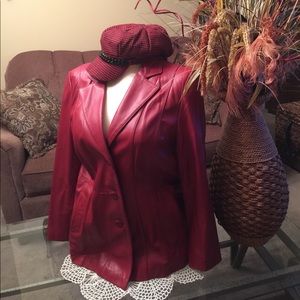 🔥Genuine Lambskin Red Blazer Jacket🔥