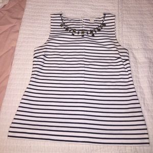 J Crew embellished striped top