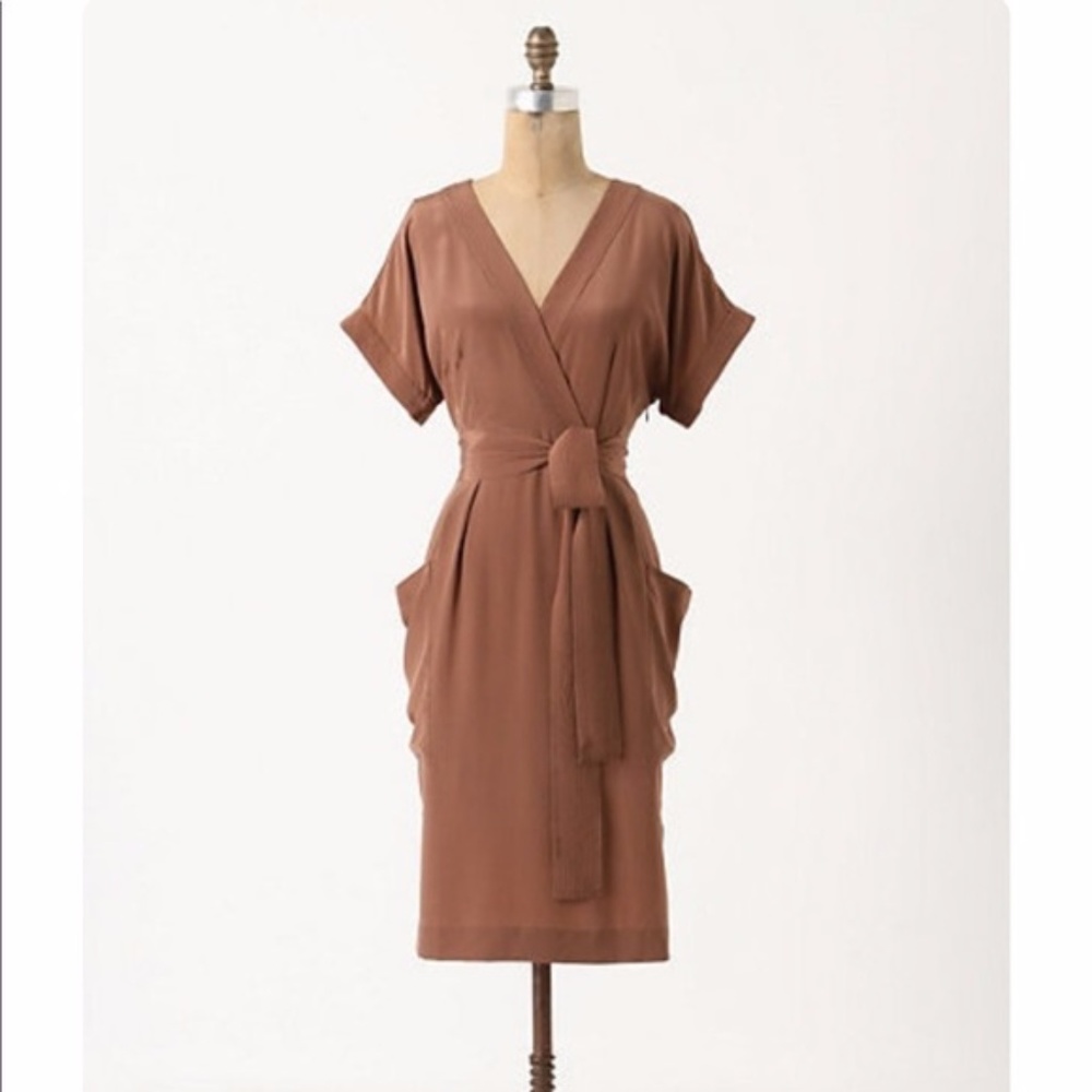Anthropologie 100% Silk Dress with Pocket Detail