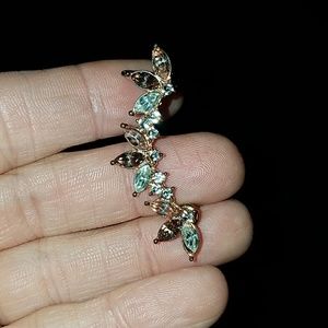 Feminine rose gold and gem lobe earrings