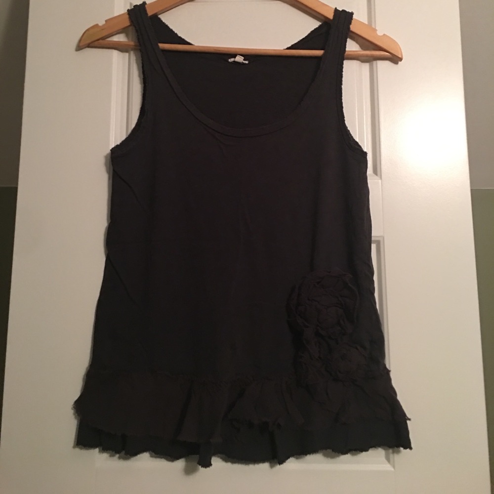 Jcrew tissue tank with ruffle detail