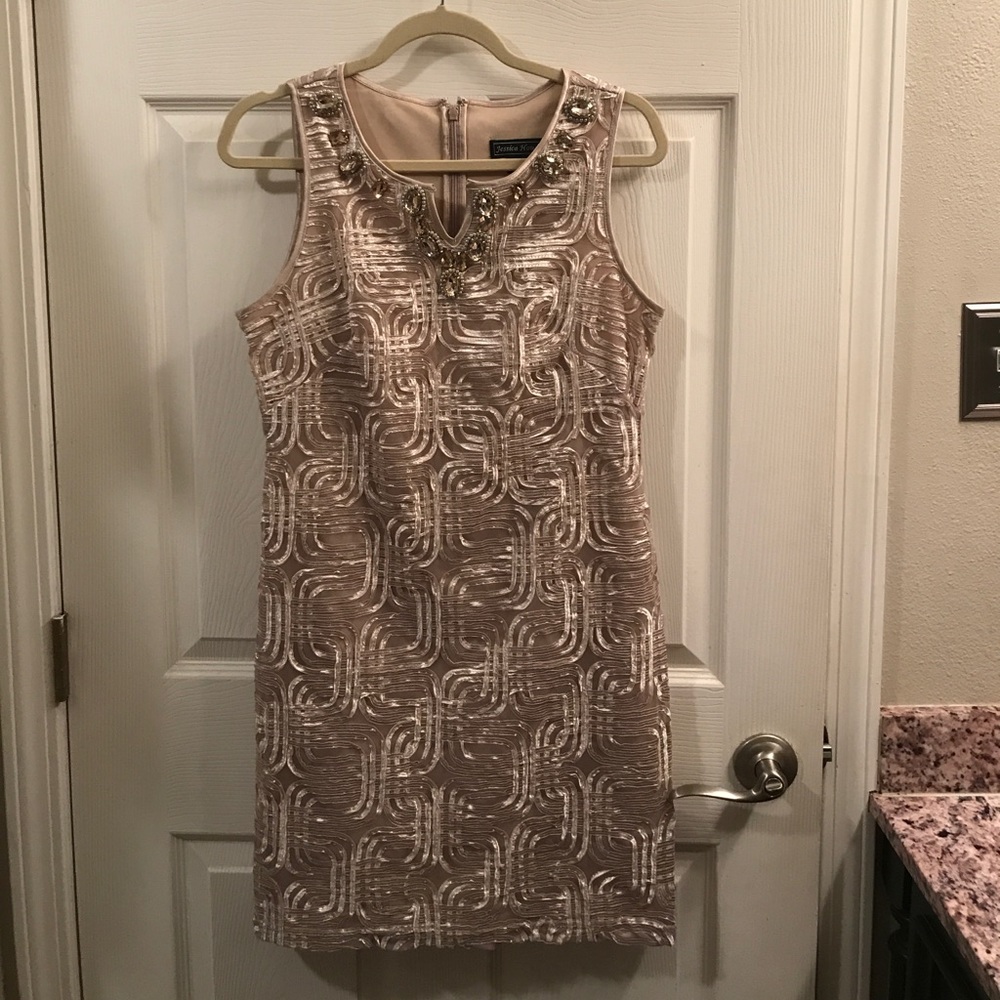 Cream Embellished Dress