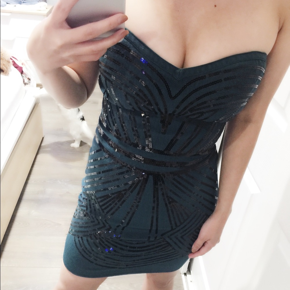 Sexy Sequin strapless Bandage Dress