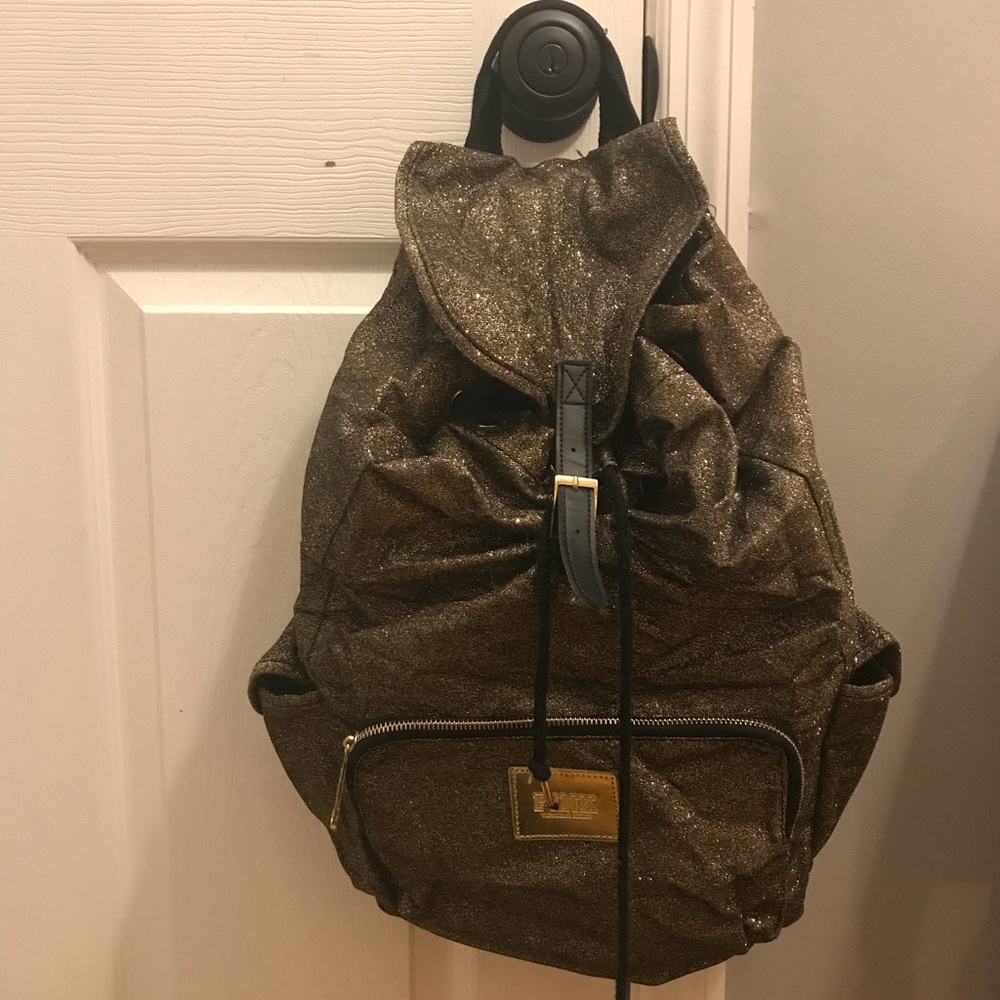 Victoria’s Secret Gold Glitter Backpack