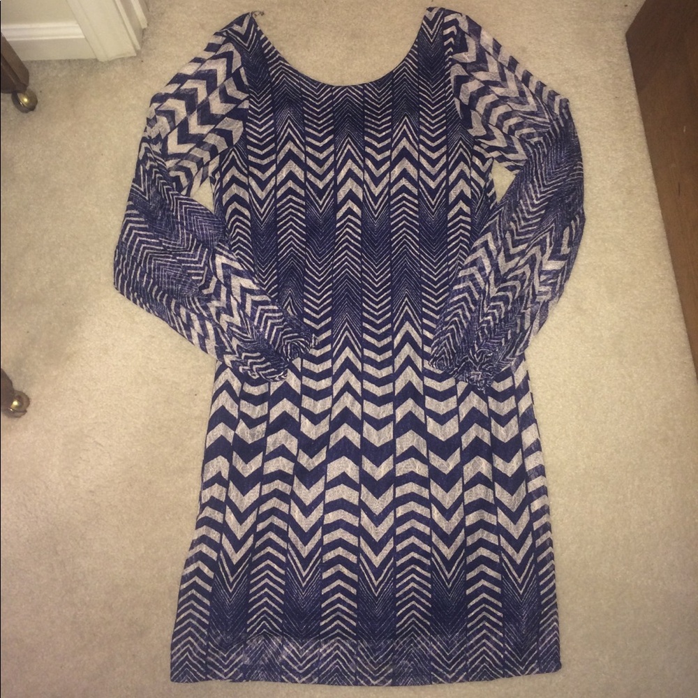 Navy and white fall dress