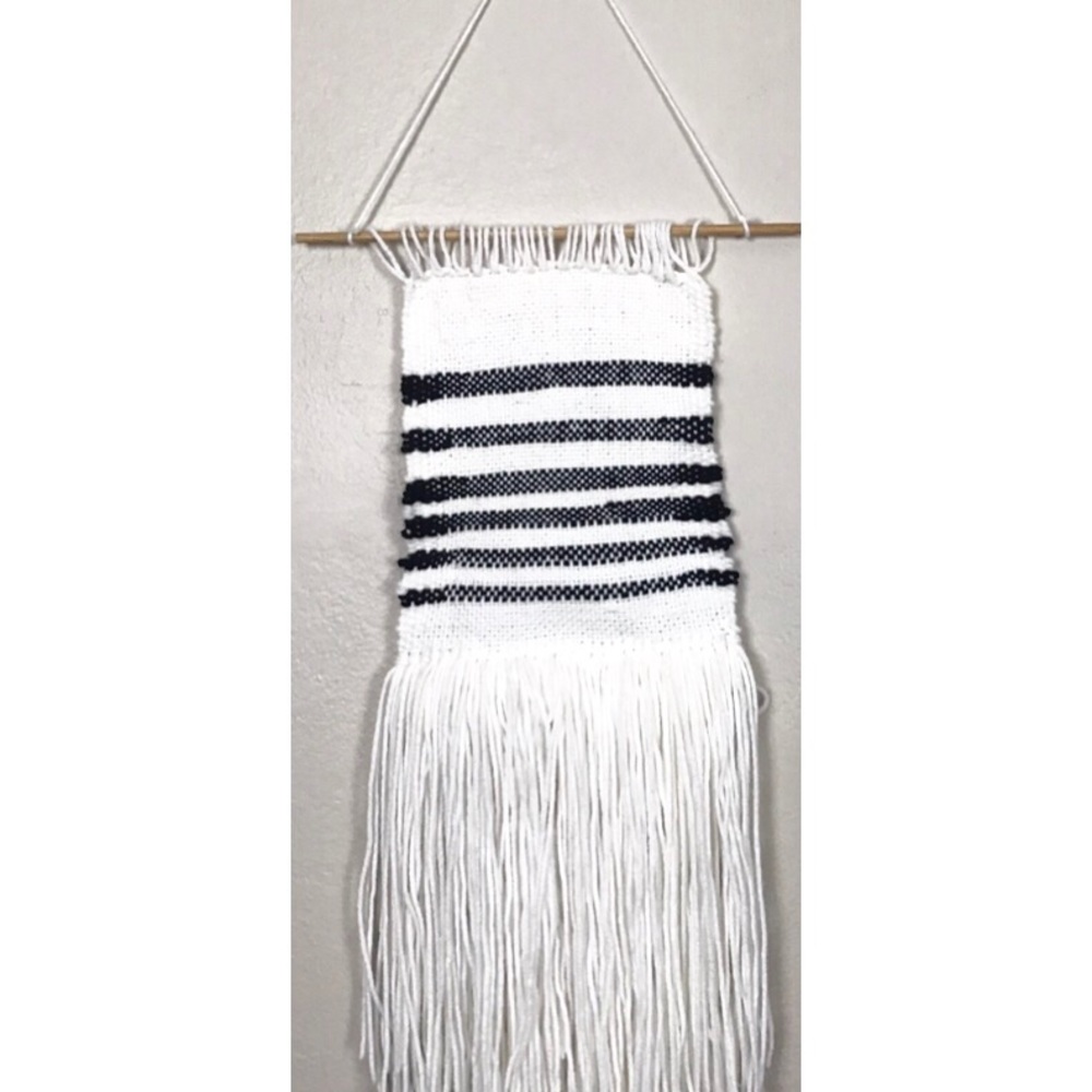 Hand woven wall striped wall tapestry