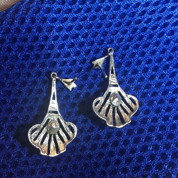 Marcasite, silver, cultured pearl antique earrings - Picture 5 of 5