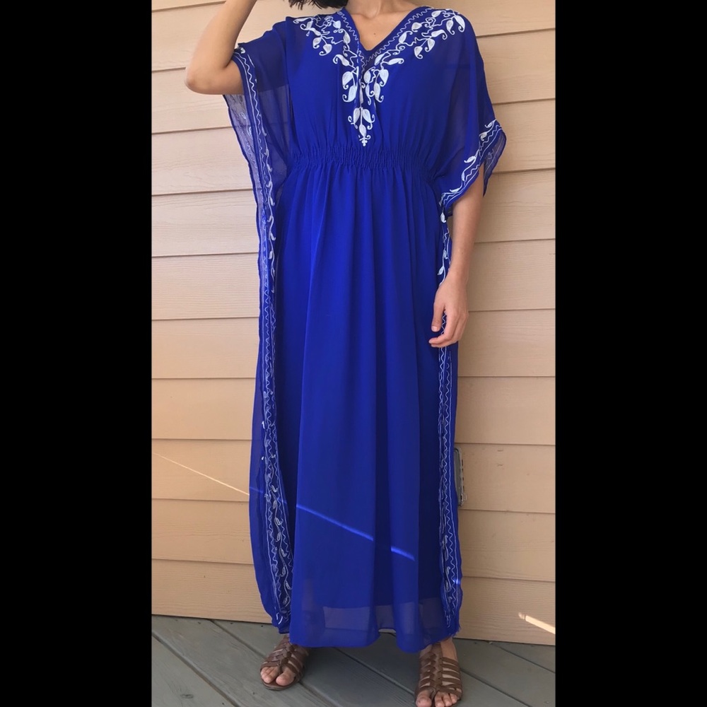 Embroidered Boho Maxi Dress