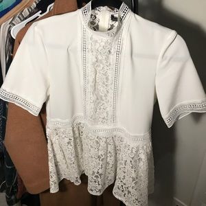 Zara Peplum Lace Blouse