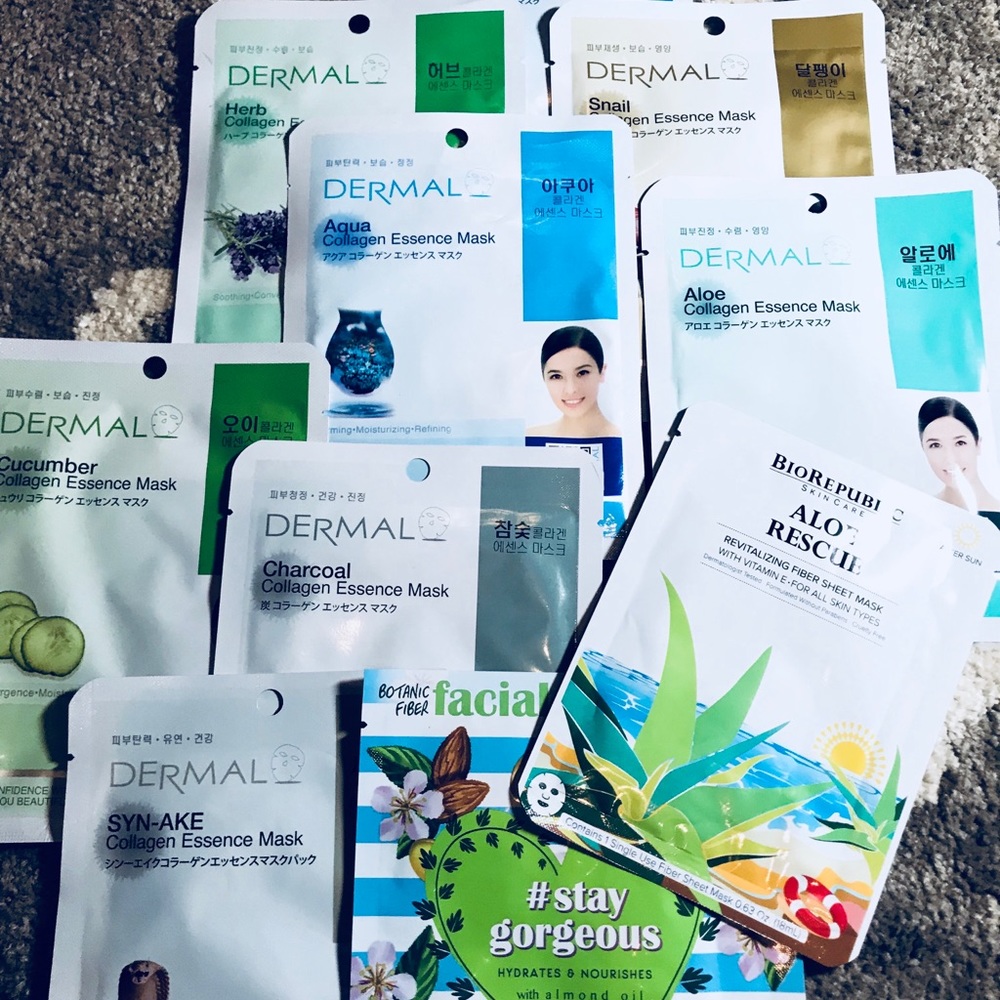 Mixed Collection of 9 facial sheet masks